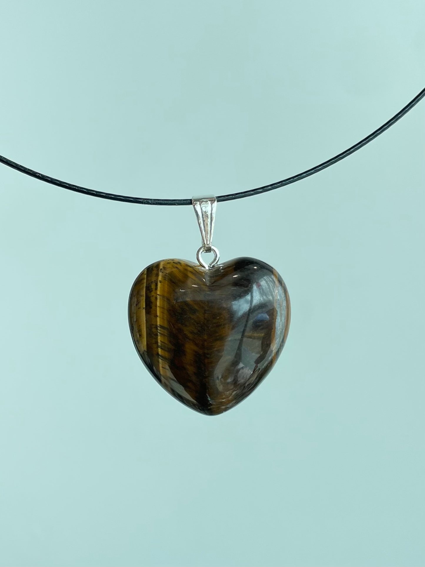 Yellow Tiger Eye Heart Pendant