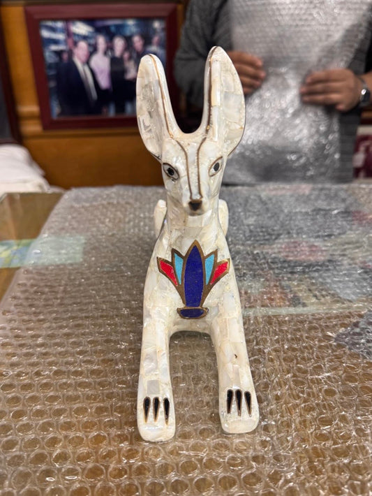 Anubis - Mother of Pearl & Gemstone Inlay