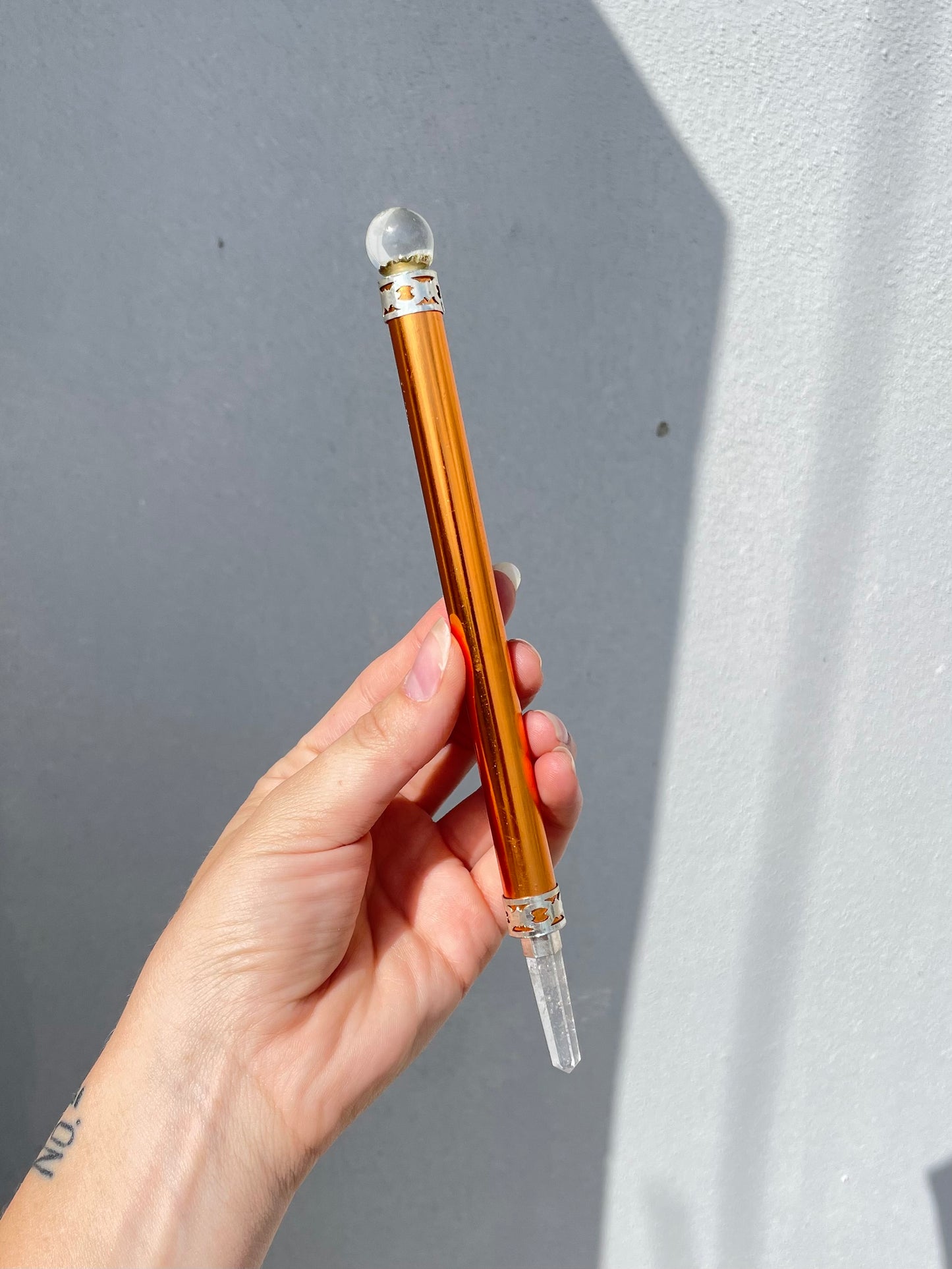 Copper & Clear Quartz Wand