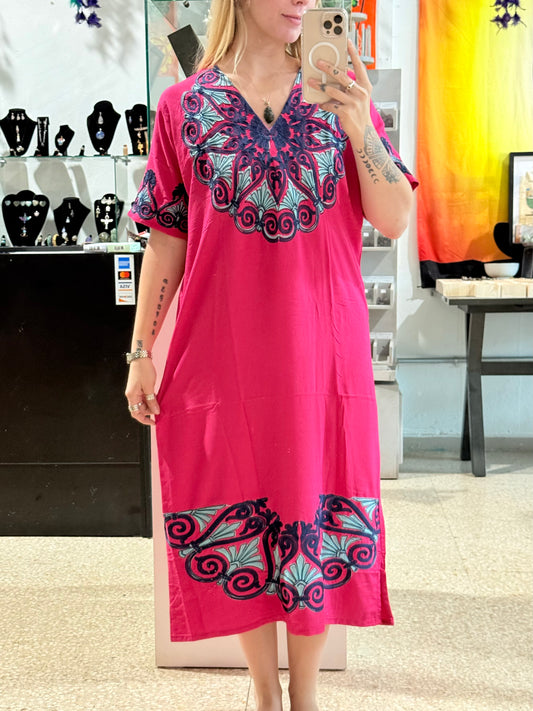 100% Cotton Dress ( Pink )