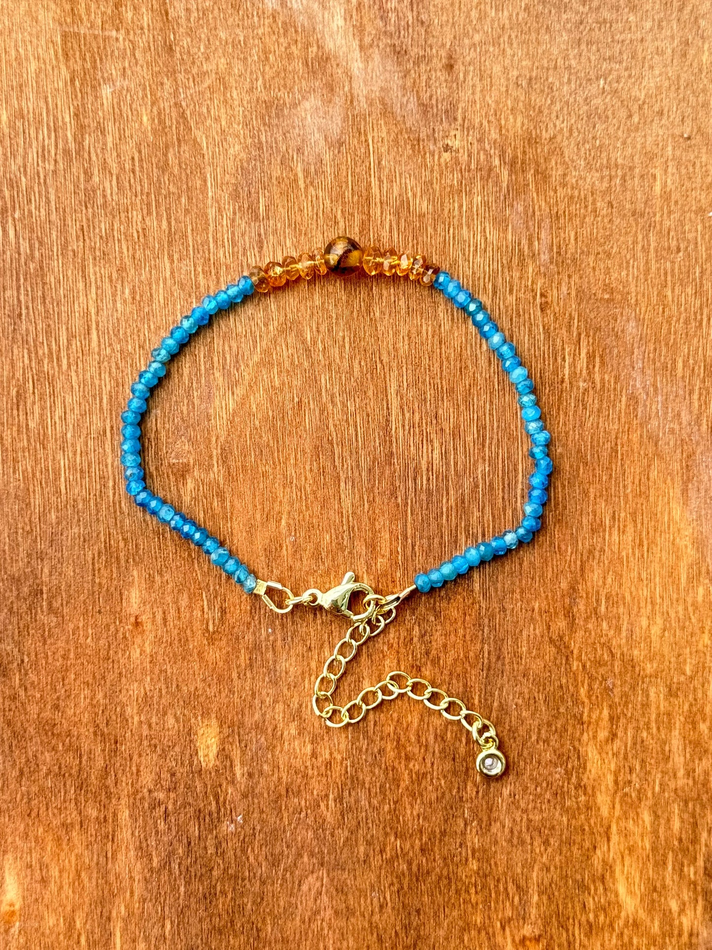 Blue Apatite | Topaz | Amber Faceted Bracelet