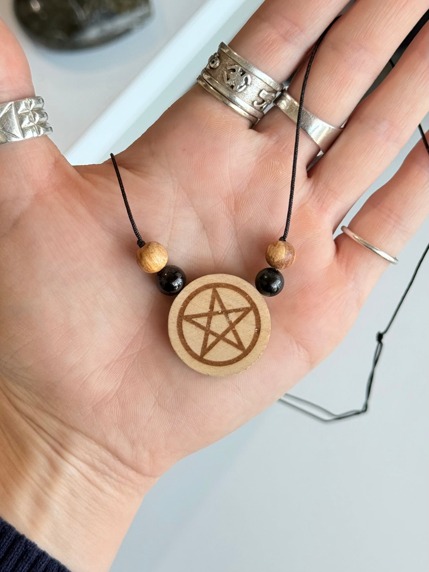 Palo Santo Pentagram Necklace