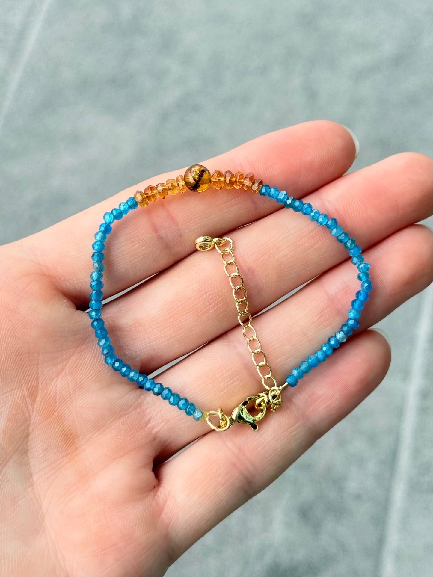 Blue Apatite | Topaz | Amber Faceted Bracelet