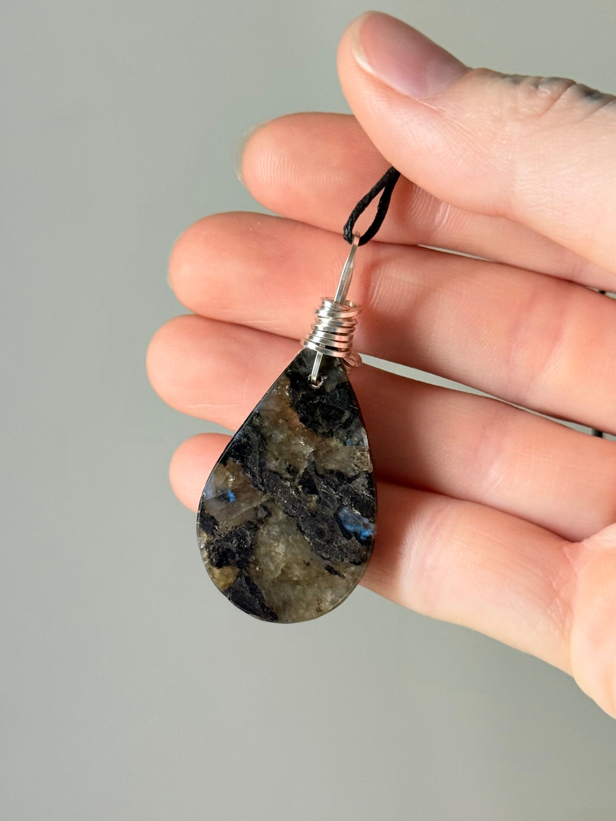 Labradorite Pendant Silver 925 Wire