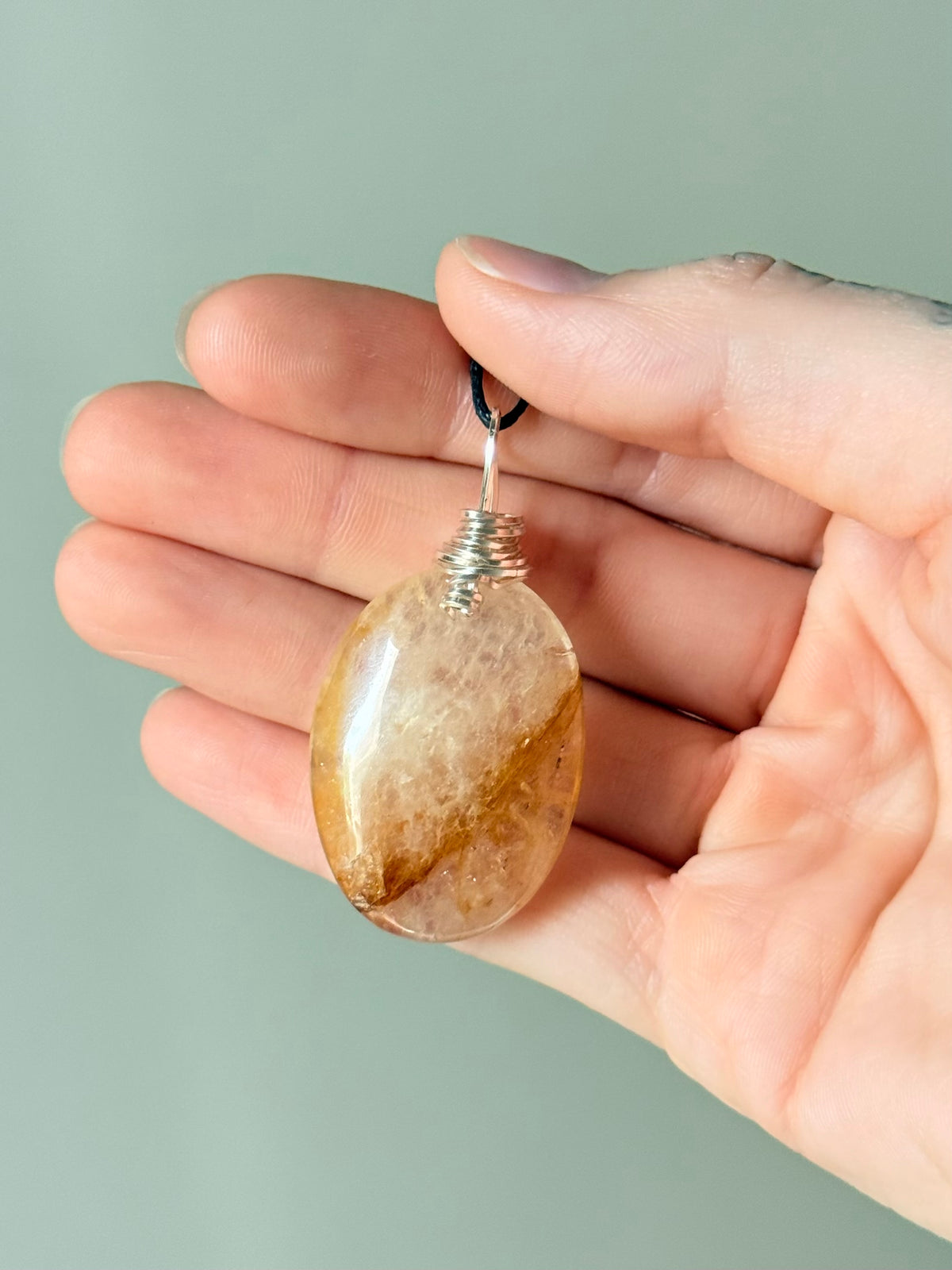 Golden Healer Quartz Pendant silver 925