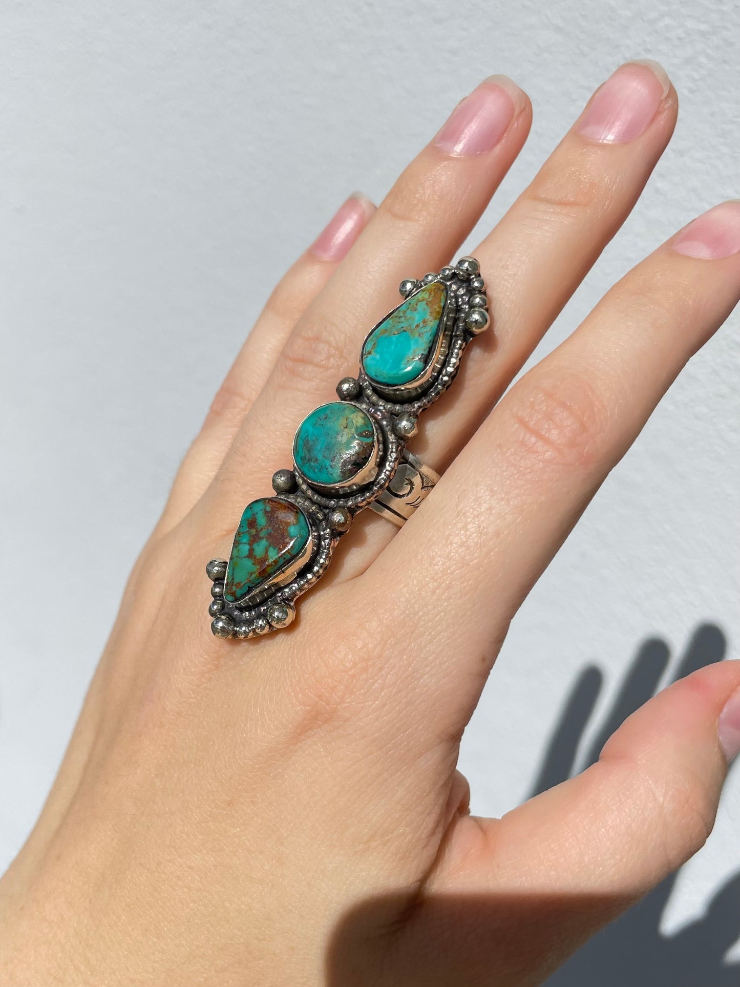 Turquoise Triple Ring  ( Adjustable )