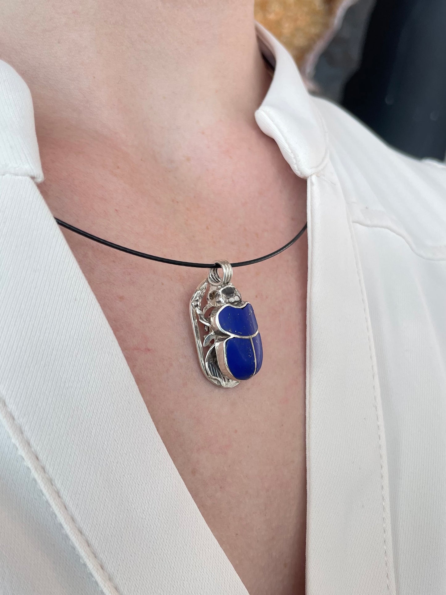 Lapis Lazuli Scarab ( Silver 925 )