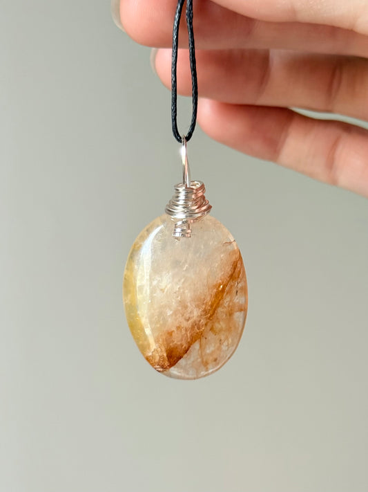 Golden Healer Quartz Pendant silver 925