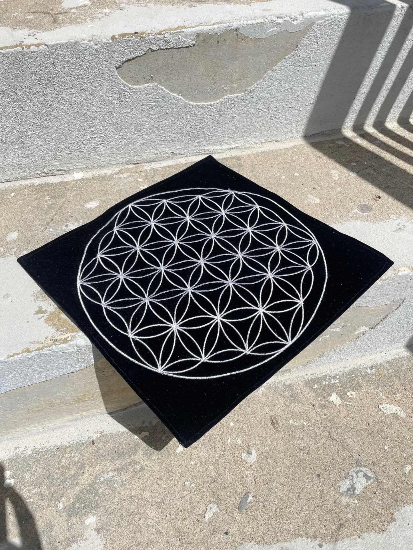 Embroidered Flower of Life Mat
