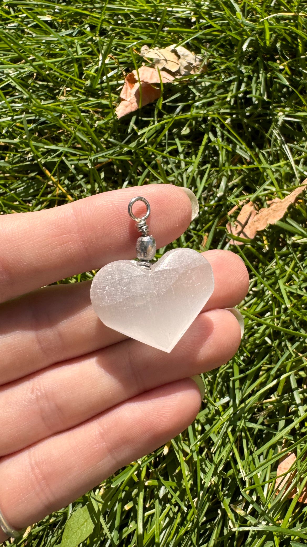 Selenite Heart Pendant