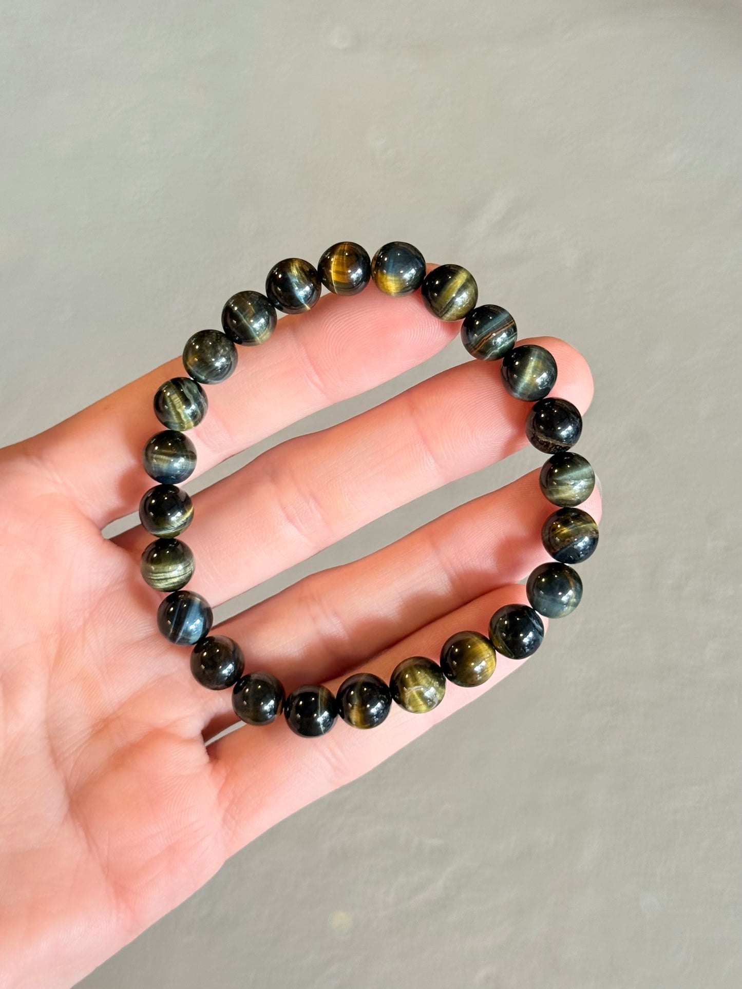 Blue/ Gold Tiger Eye Bracelet 8mm