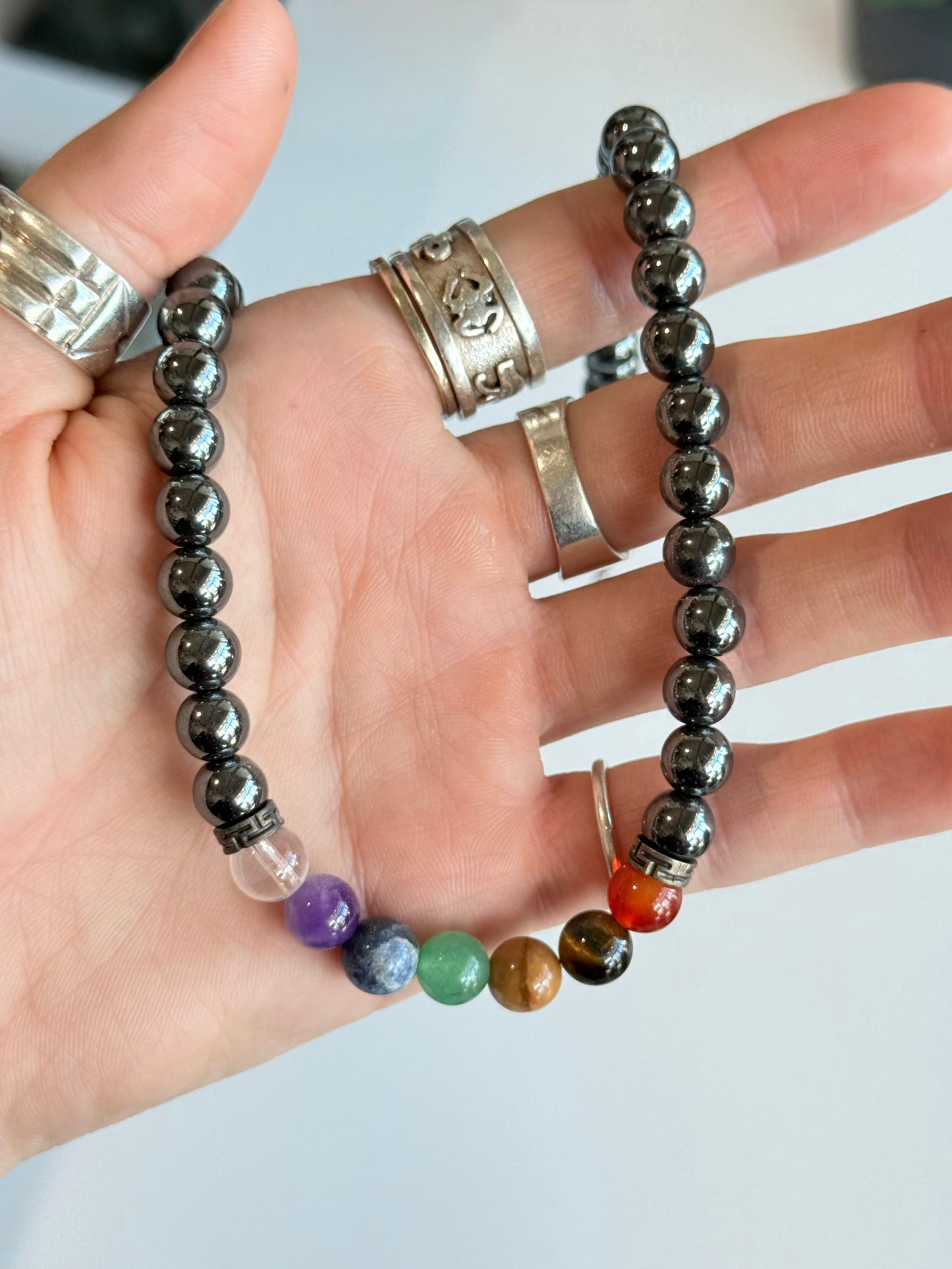 Hematite & Chakra Necklace