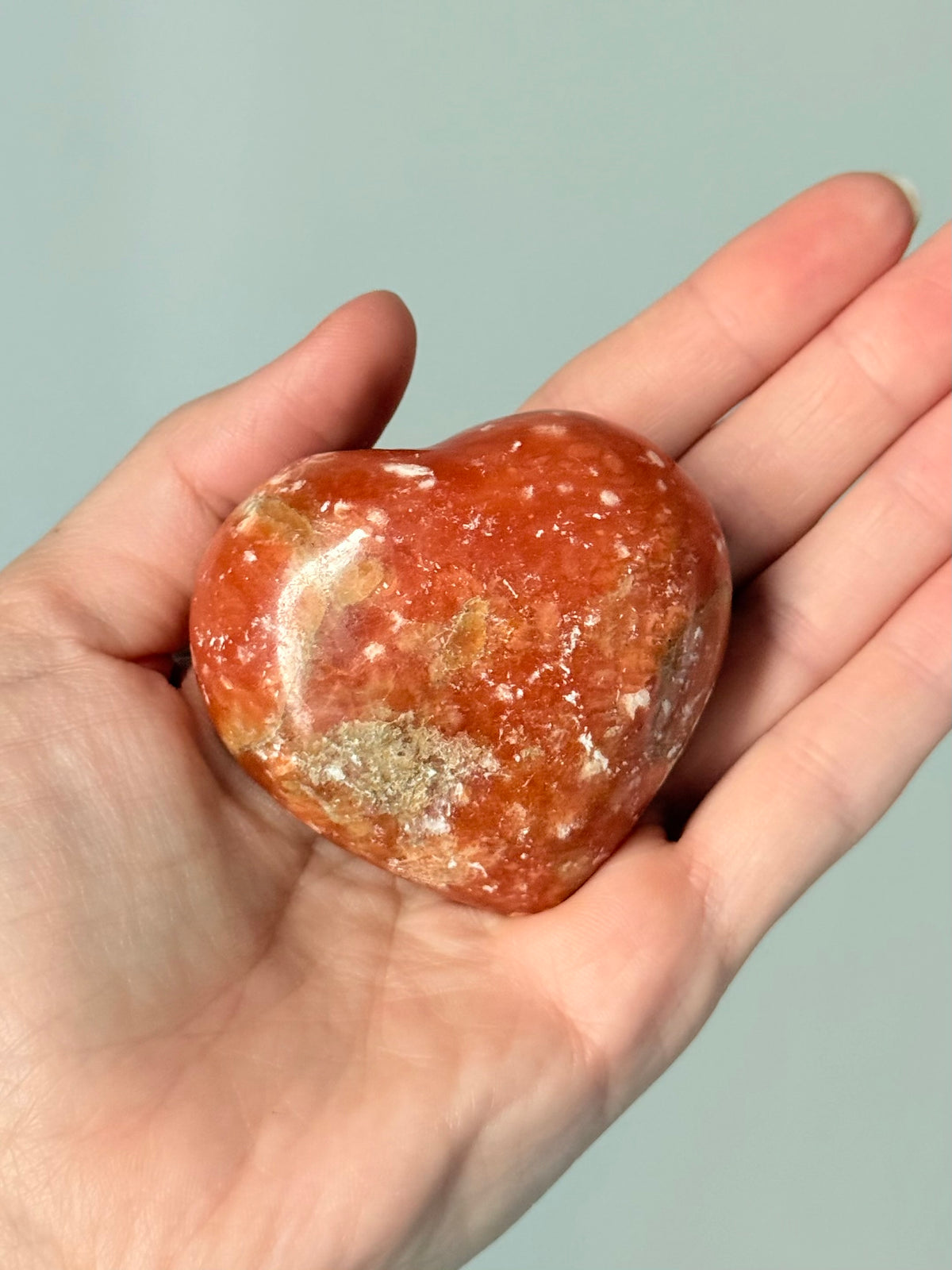 Orange Calcite Heart / Corazón de Calcita Naranja