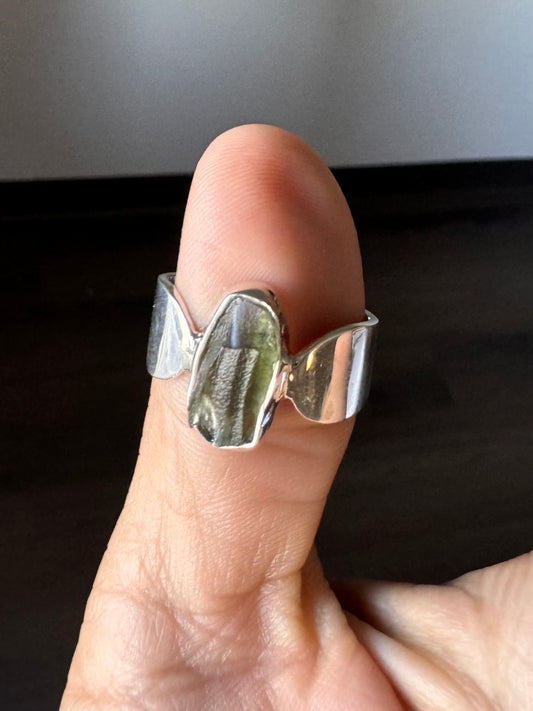 Moldavite Ring ( Size 9 )