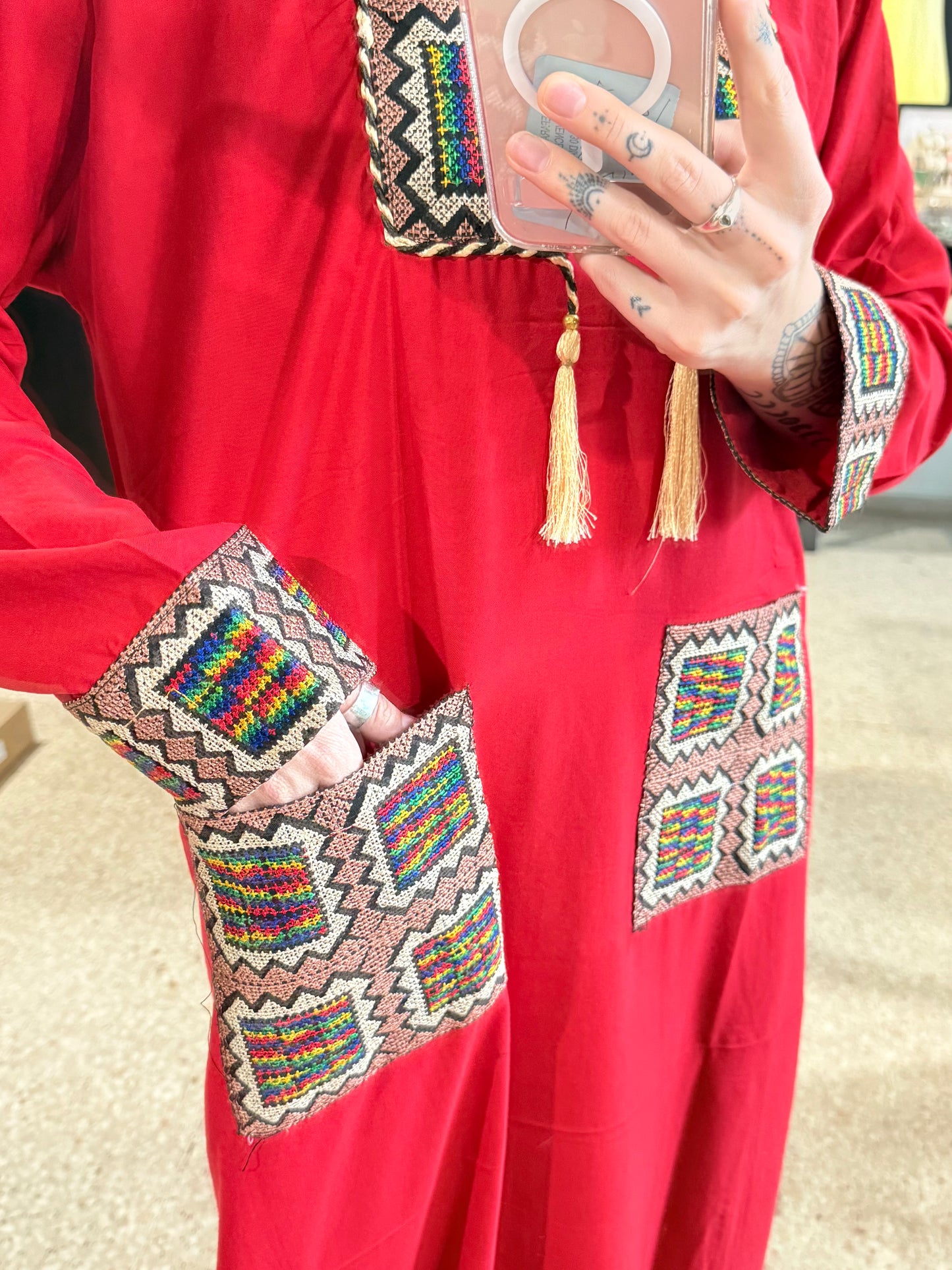 100% Egyptian Cotton ( Woven by the Nubians ) Red