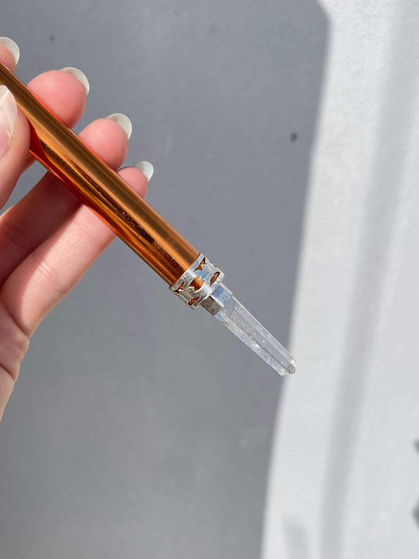 Copper & Clear Quartz Wand