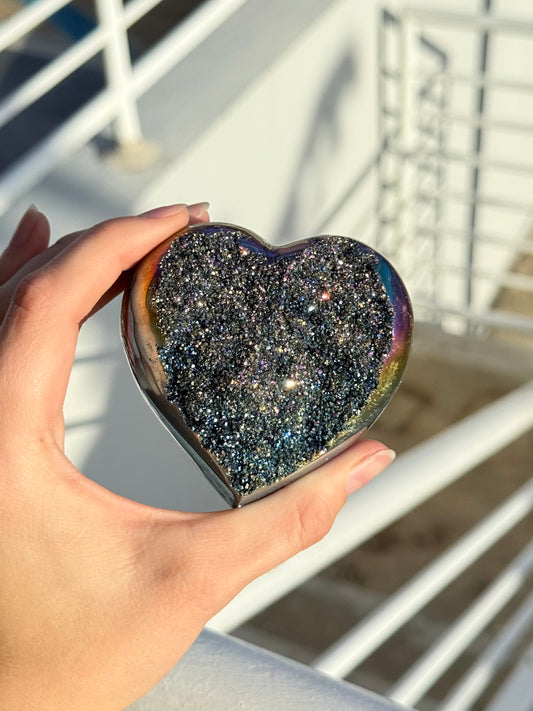 Amethyst with Titanium Alloy Heart