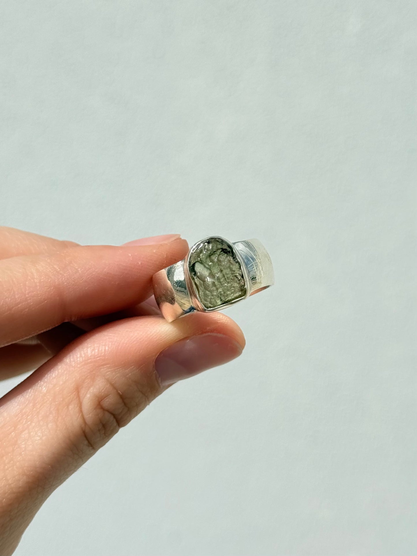 Moldavite Rings ( size 8 )