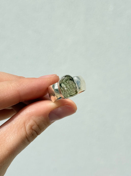Moldavite Rings ( size 8 )