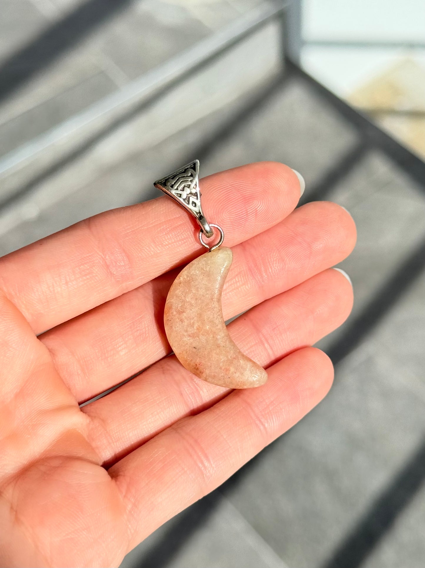 Sunstone Moon Pendant