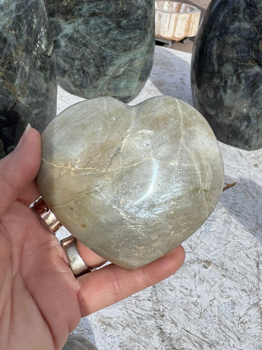 Green Moonstone Heart