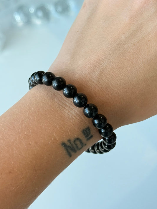 Jet (Azabache) 8mm Bracelet / Pulsera de Azabache 8mm