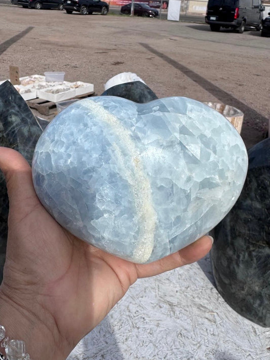 Blue Calcite Heart