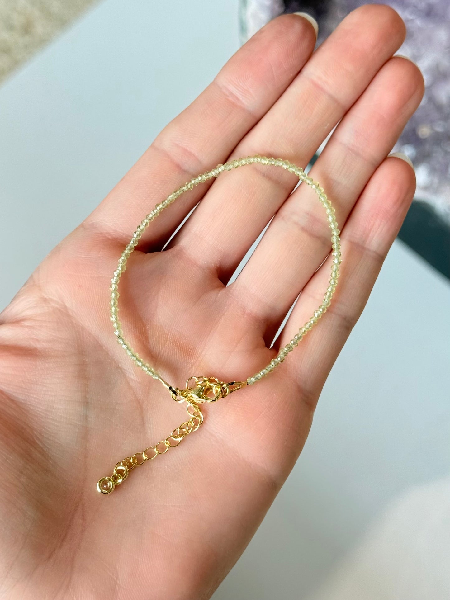 Peridot Faceted Bracelet