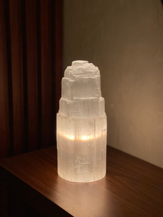 Selenite Lamp 9”