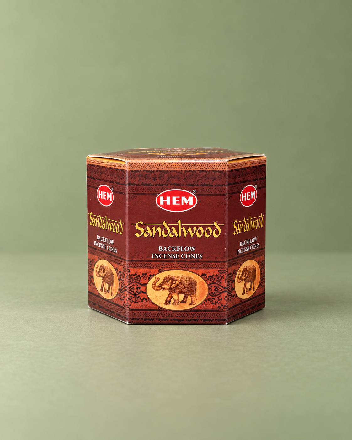 HEM Sandalwood Backflow Cones Incense / Conos Backflow HEM Sándalo