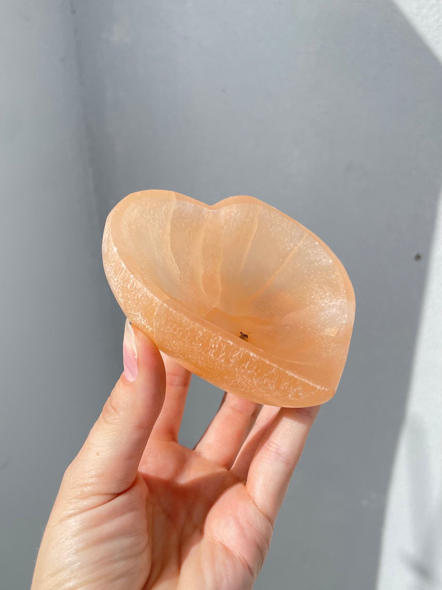 Orange Selenite Heart Bowl