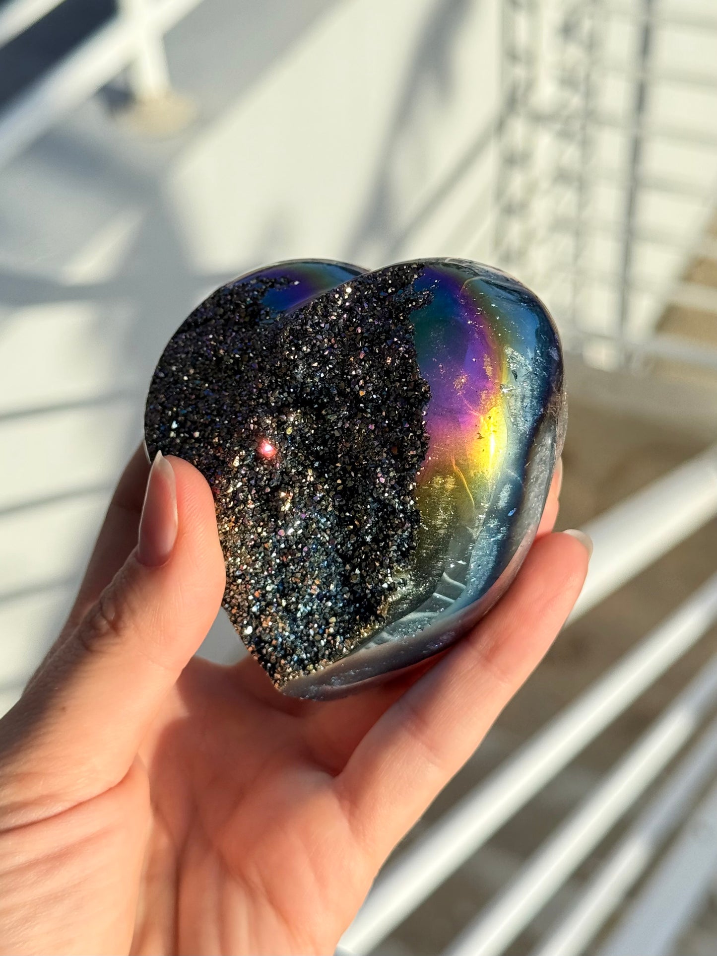 Amethyst with Titanium Alloy Heart