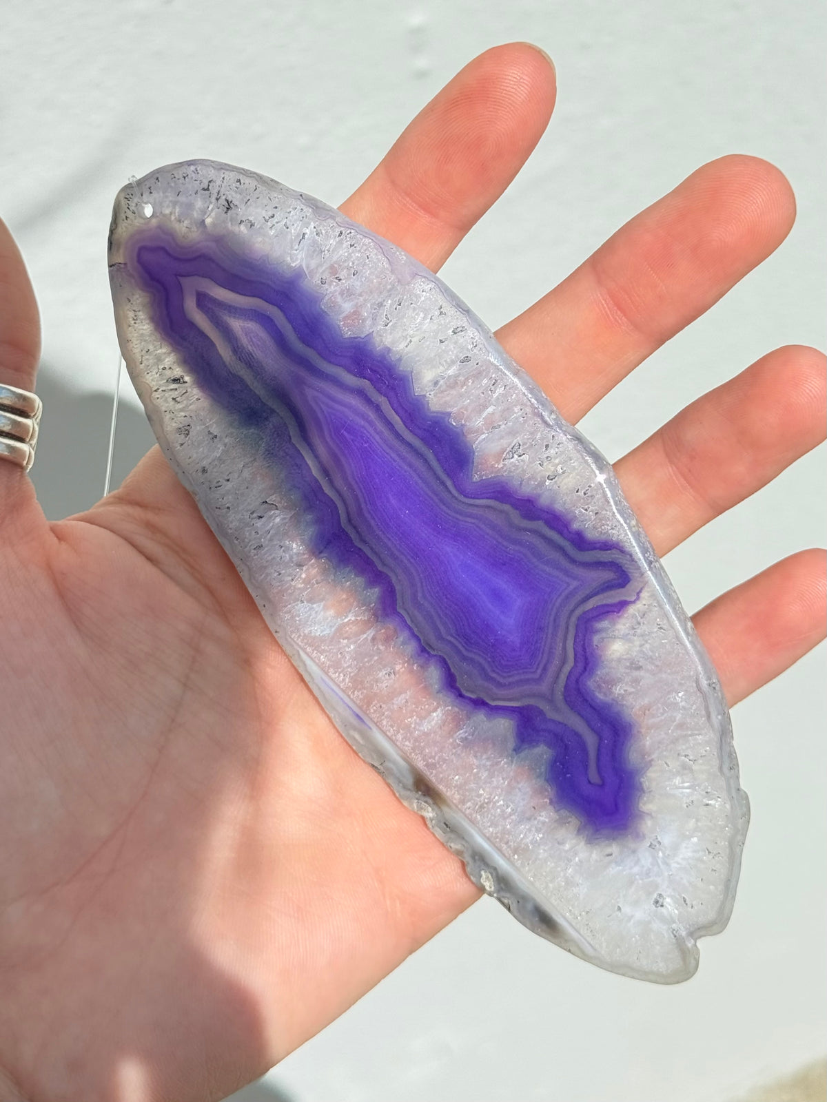 Purple Dyed Agate Wind Chime | Campana de Viento de Ágata Teñida Violeta