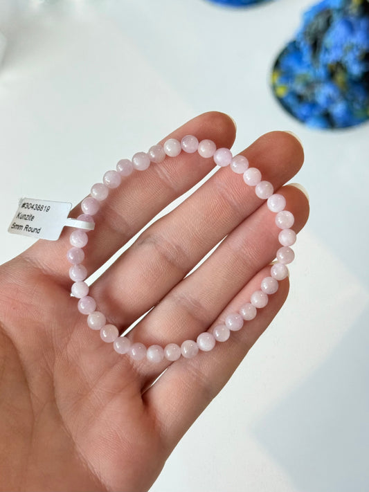 Kunzite 5mm Bracelet / Pulsera de Kunzita 5mm