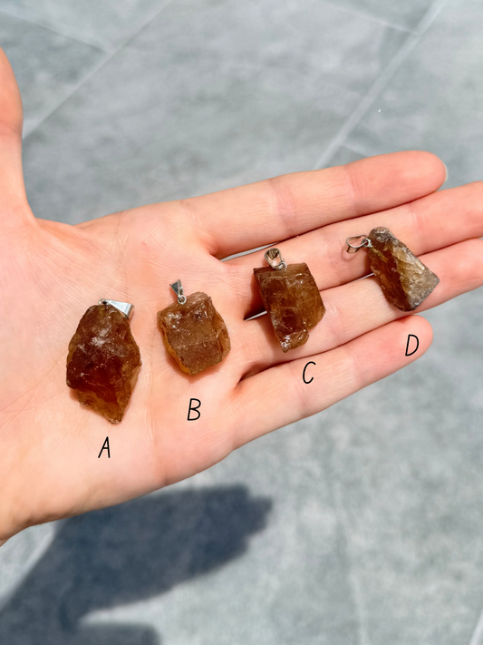 Raw Natural Citrine Pendant ( Brazil )