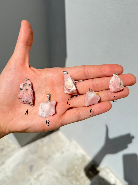 Raw Pink Opal Pendant ( Perú )