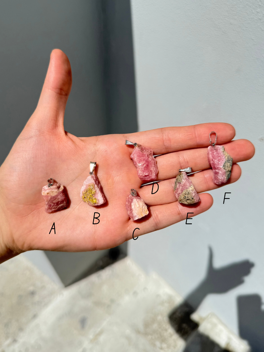 Raw Rhodochrosite Pendant ( Argentina )