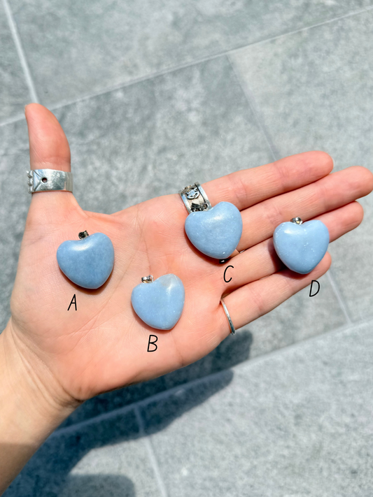 Angelite Heart Pendant - Perú