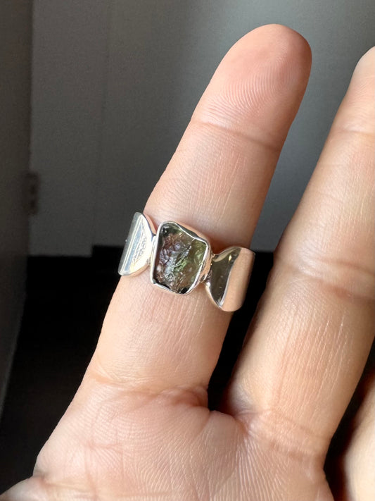 Moldavite Ring ( Size 8 )