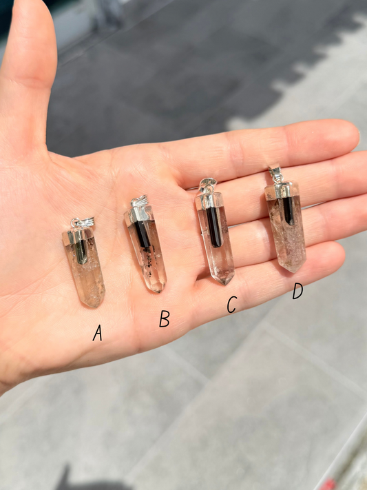 Smoky Quartz & Tourmaline Pendant ( Brazil )