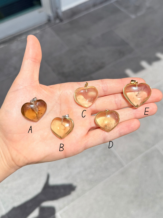Natural Citrine Heart Shape Pendant ( Brazil )