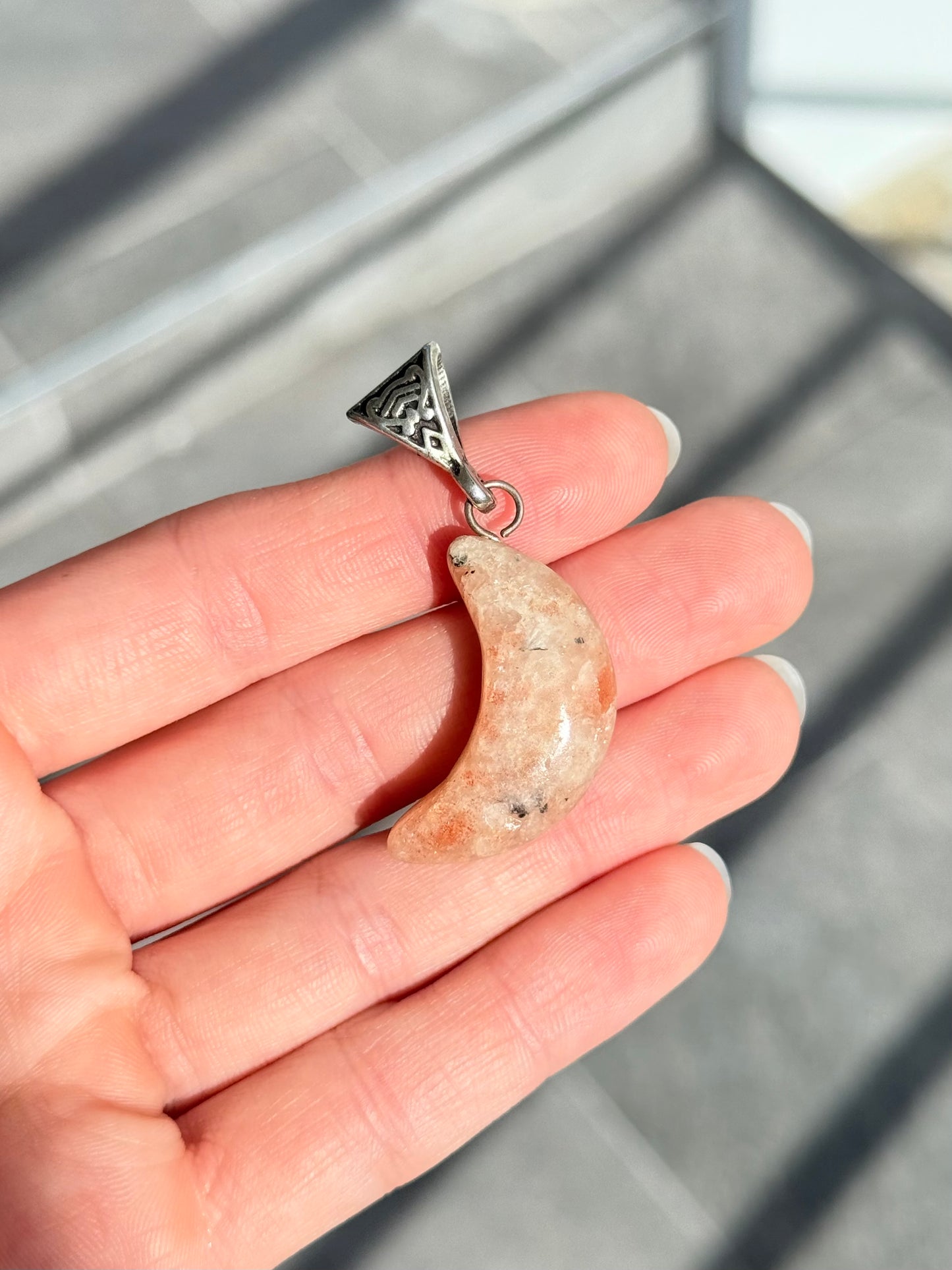 Sunstone Moon Pendant