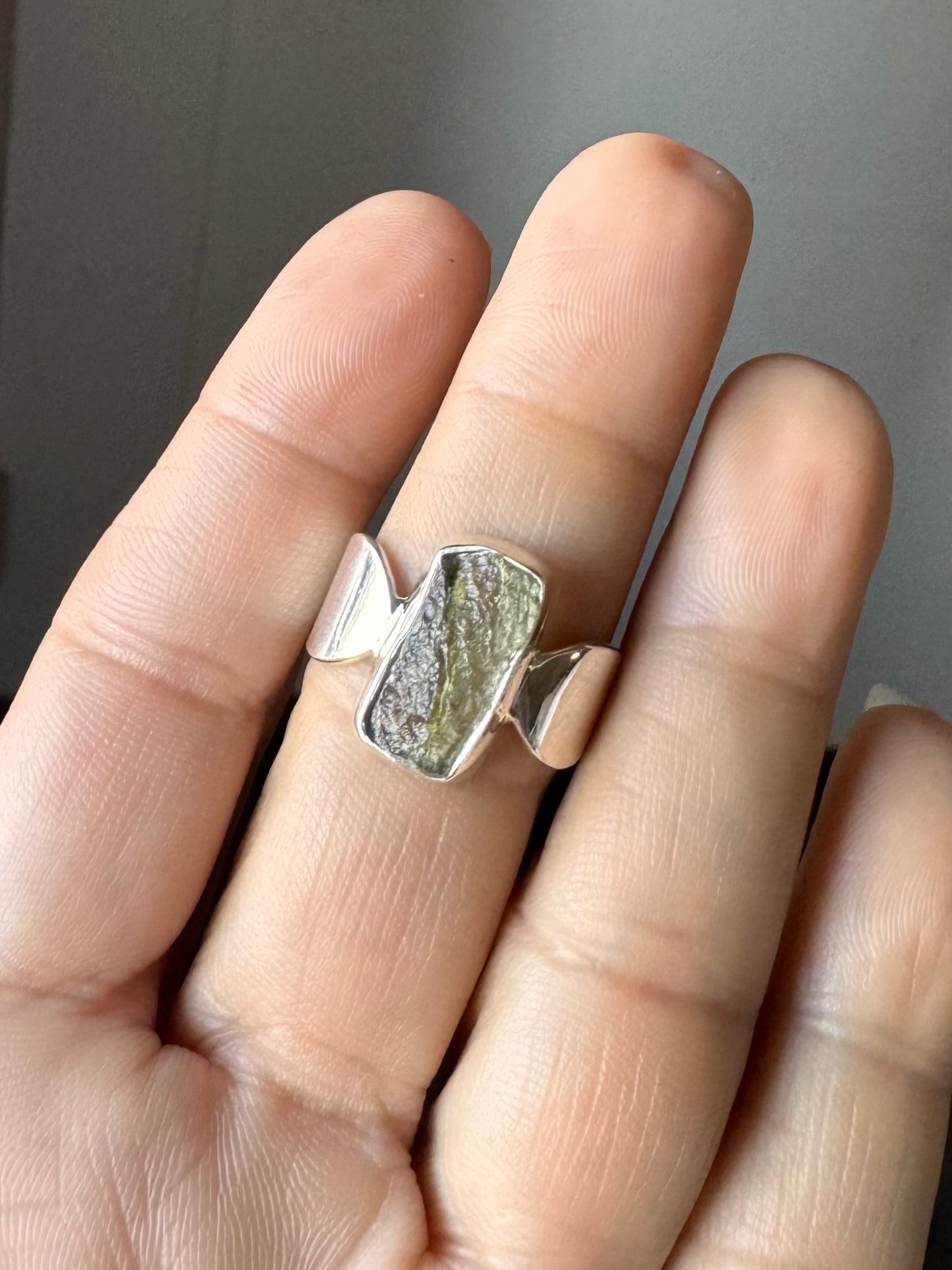 Moldavite Ring ( Size 7 )