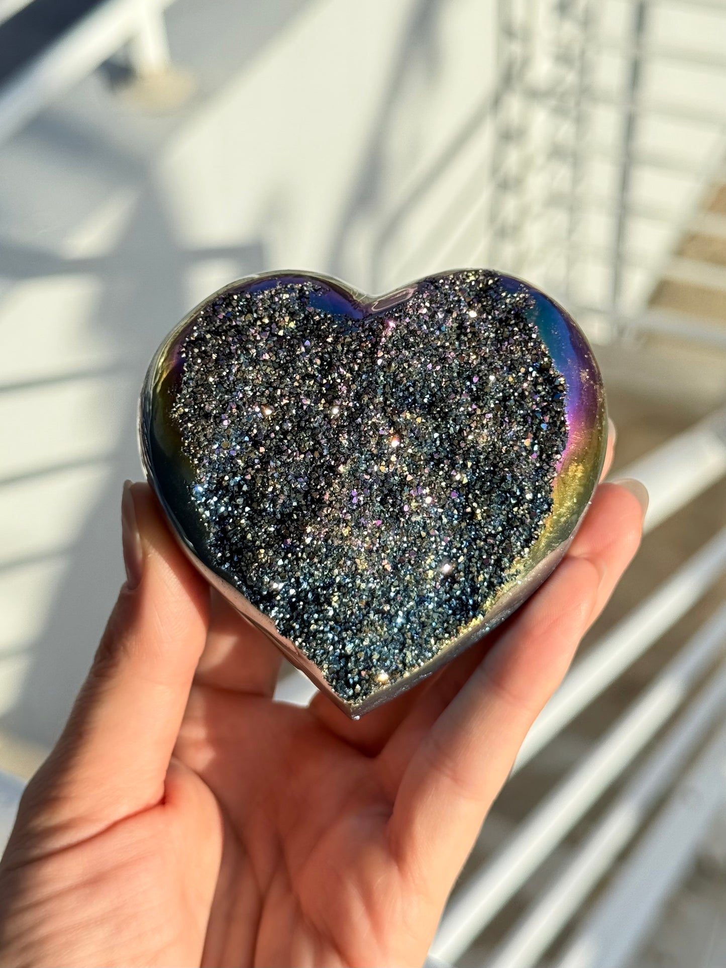 Amethyst with Titanium Alloy Heart