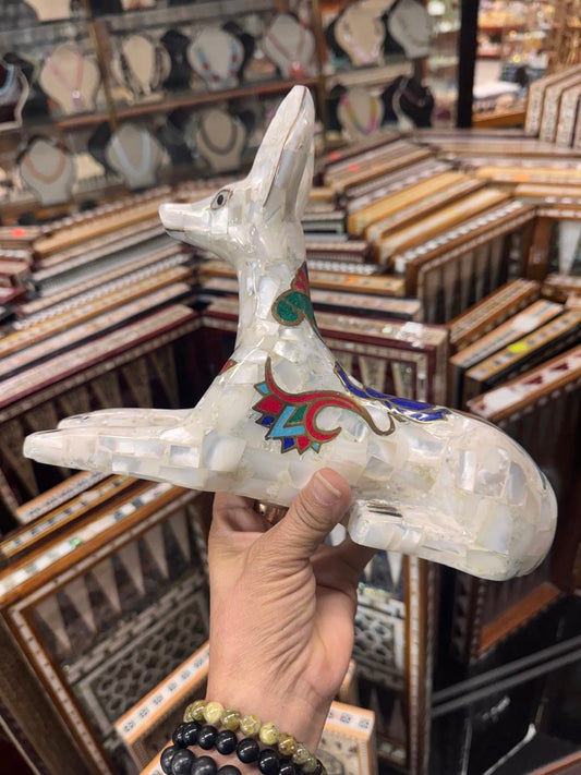 Anubis - Mother of Pearl & Gemstone Inlay