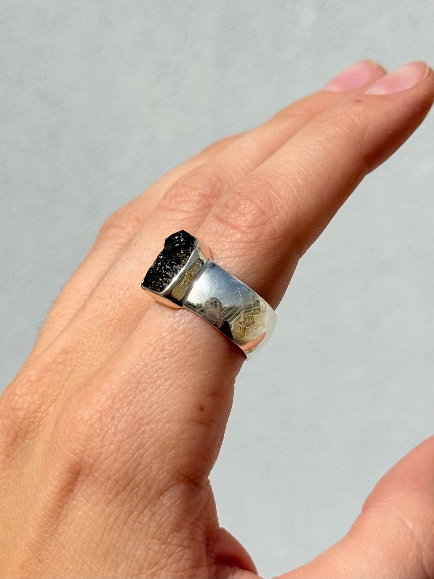 Moldavite Rings ( size 8 )