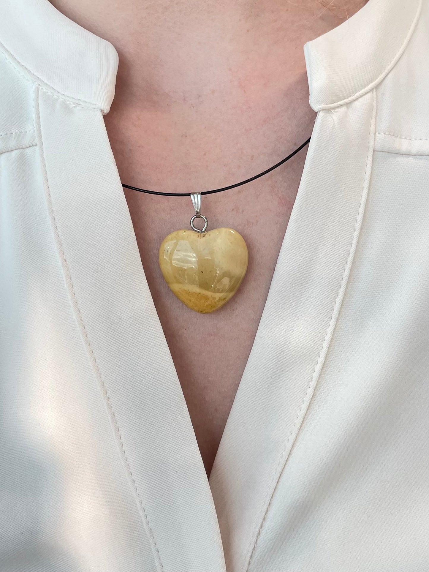 Yellow Jasper Heart Pendant