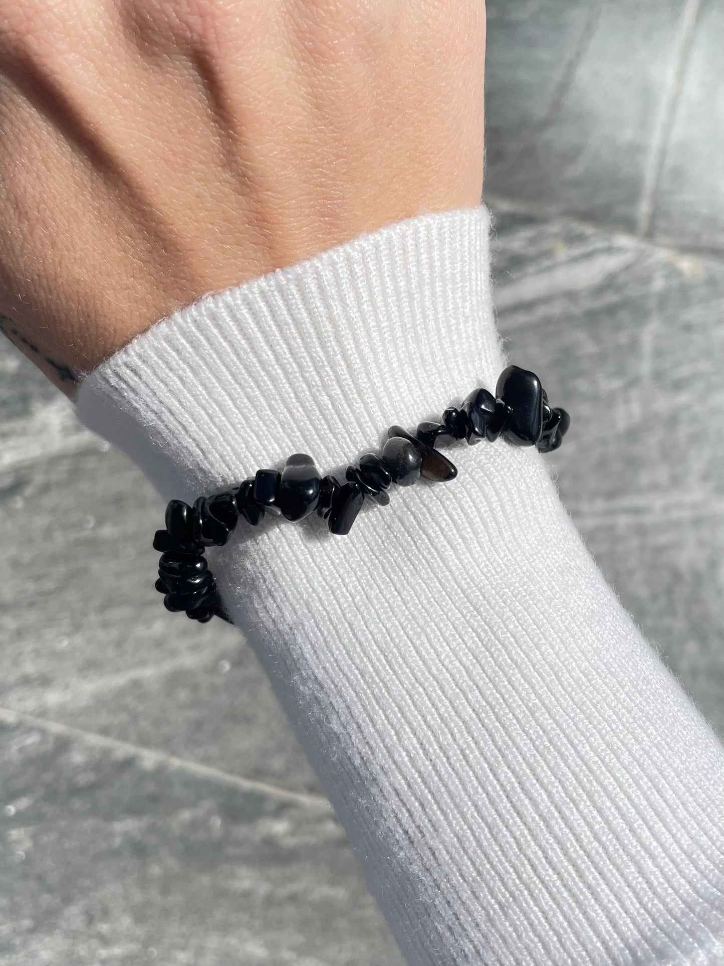 Pulseras con chips de obsidiana