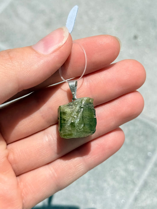 Green Tourmaline Pendant ( Brazil )