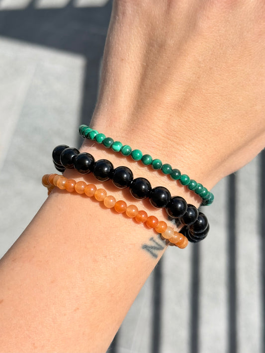 Personal Power & Protection Crystal Set – Honey Calcite, Onyx & Malachite